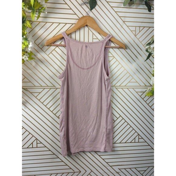 ATHLETA Women's Pink Ribbed Tank Top Sleeveless Cotton Size Medium - Picture 7 of 7